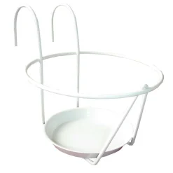LOUIS MOULIN - Porte-pot avec soucoupe (à accrocher) blanc, pour pot 20-22 cm