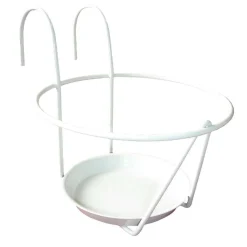 LOUIS MOULIN - Porte-pot avec soucoupe (à accrocher) blanc, pour pot 16-18 cm