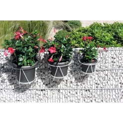 LOUIS MOULIN - Porte-pot avec soucoupe (à accrocher) blanc, pour pot 16-18 cm