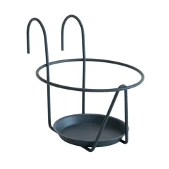 LOUIS MOULIN - Porte-pot avec soucoupe à accrocher anthracite, pour pot 16-18 cm