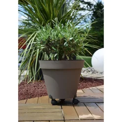 LOUIS MOULIN - Support poterie extensible avec 3 roulettes, métal anthracite 25-37cm