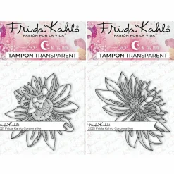 LOVE IN THE MOON - 2 tampons transparents - passiflore 1 + passiflore 3 - 9,5 x 6,5 cm