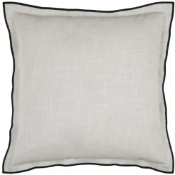 LOVELY CASA - Lovely casa - coussin coton volant plat feston noir