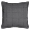 LOVELY CASA - Lovely casa - coussin carré uni en gaze de coton surpiquée