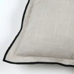 LOVELY CASA - Lovely casa - coussin volant plat feston noir coton