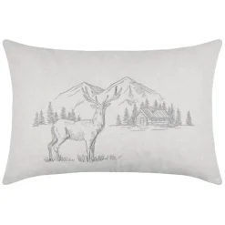LOVELY CASA - Lovely casa - coussin rectangulaire cerf esprit chalet brodé
