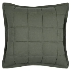 LOVELY CASA - Lovely casa - coussin carré uni en gaze de coton surpiquée