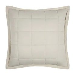 LOVELY CASA - Lovely casa - coussin carré uni en gaze de coton surpiquée