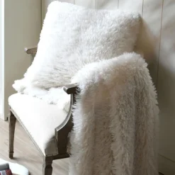 LOVELY CASA - Lovely casa - coussin carré fausse fourrure - effet poils longs