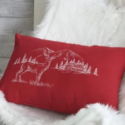 LOVELY CASA - Lovely casa - coussin rectangulaire cerf esprit chalet brodé
