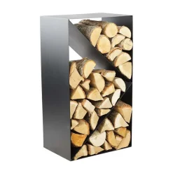 MAGNUS - Porte-bûches design 3 compartiments en acier lodz