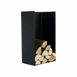 MAGNUS - Porte-bûches en acier noir 80 cm kielce