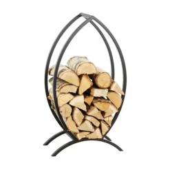 MAGNUS - Porte-bûches poisson design en acier 90 cm