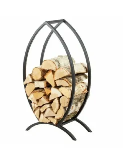 MAGNUS - Porte-bûches poisson design en acier 90 cm