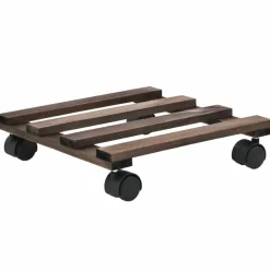 MAISON EXCLUSIVE - Support roulant à plantes bois de cèdre 4 pcs 25 x 25 cm