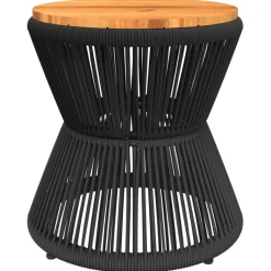 MAISON EXCLUSIVE - Table basse avec base en fil de fer noir bois d'acacia massif