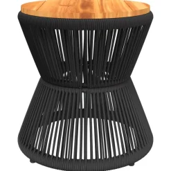 MAISON EXCLUSIVE - Table basse avec base en fil de fer noir bois d'acacia massif
