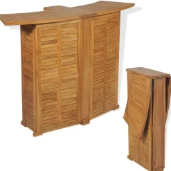MAISON EXCLUSIVE - Table pliable de bar 155x53x105 cm bois de teck solide