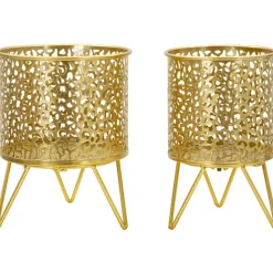 MAURO FERRETTI - Set de 2 cache-pots en métal doré holderpiny