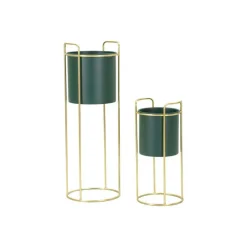 MAURO FERRETTI - Set de 2 cache-pots en métal coloré grent slim