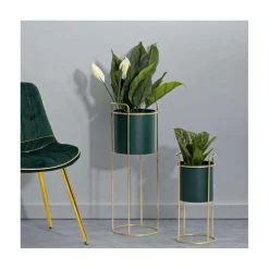 MAURO FERRETTI - Set de 2 cache-pots en métal coloré grent slim