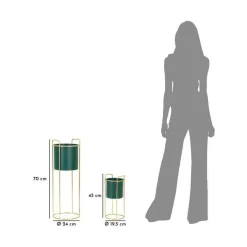 MAURO FERRETTI - Set de 2 cache-pots en métal coloré grent slim