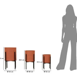 MAURO FERRETTI - Set de 3 cache-pots en métal milly