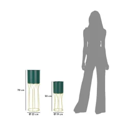 MAURO FERRETTI - Set de 2 cache-pots en métal coloré grent