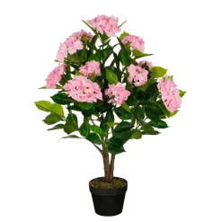 MICA - Hortensia artificiel en pot, coloris rose H.85xD.50cm