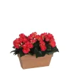 MICA - Plante artificielle : Jardinière Begonia rose 25x13x13 cm