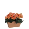 MICA - Plante artificielle : Jardinière Begonia pêche 25x13xH.13 cm
