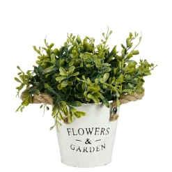 MICA - Plante artificielle buis, coloris vert - H.20xD.15cm