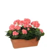 MICA - Plante artificielle : Jardinière géranium pêche 39x13x40 cm