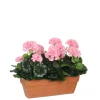 MICA - Plante artificielle : Jardinière géranium rose 39x13x40 cm