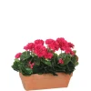 MICA - Plante artificielle : Jardinière géranium rose 39x13x40 cm