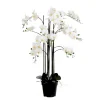 MICA - Plante artificielle : Pot phalaenopsis blanc D.35 x H.117 cm