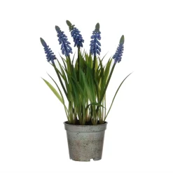MICA - Plante artificielle muscari, coloris bleu - H.27xD.8,5cm
