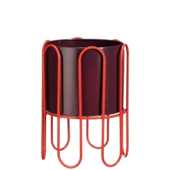MICA - Pot Dione en fer, coloris rouge - H.35xD.25,5cm