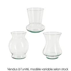 MICA - Vase Jazzen en verre, 3 coloris disponibles - H.20xD.14cm