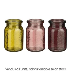 MICA - Vase Sally en verre, 3 coloris disponibles - H.14xD.8cm