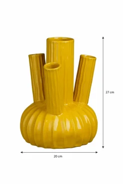 MICA DECORATIONS - Mica decorations - vase en céramique jaune h27