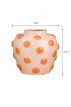 MICA DECORATIONS - Mica decorations - vase avec des smileys en céramique rose h33