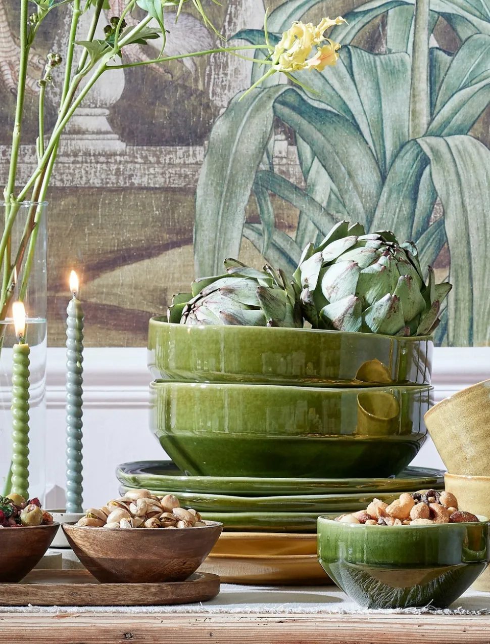 MICA DECORATIONS - Mica decorations - plateau de service aves 3 bols en bois de manguier