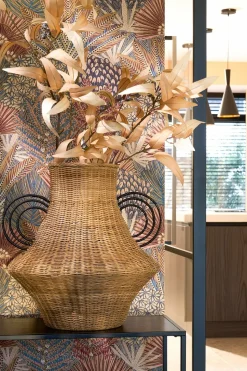 MICA DECORATIONS - Mica decorations - vase en rotin marron h43