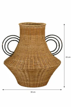 MICA DECORATIONS - Mica decorations - vase en rotin marron h43