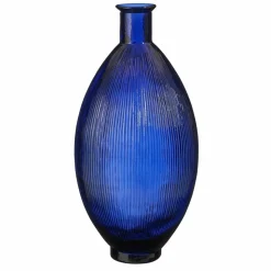 MICA DECORATIONS - Mica decorations - vase bouteille en verre recyclé bleu foncé h59