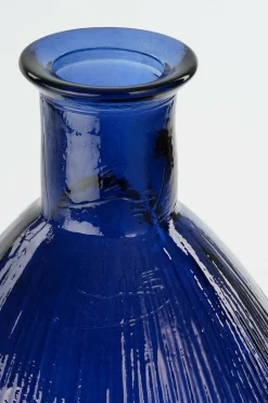 MICA DECORATIONS - Mica decorations - vase bouteille en verre recyclé bleu foncé h59