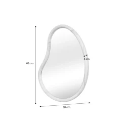 Miroir organique en bois de sapin 65cm épaisseur 3cm coloris naturel idéal entrée. Chambre ou salle de bain