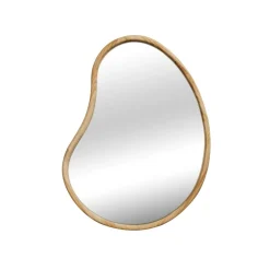 Miroir organique en bois de sapin 65cm épaisseur 3cm coloris naturel idéal entrée. Chambre ou salle de bain