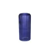 NATURALYS - Vase Nora en verre, coloris bleu - D.10xH.25cm